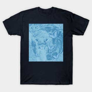 Ghostly alpaca with butterflies in snorkel blue T-Shirt